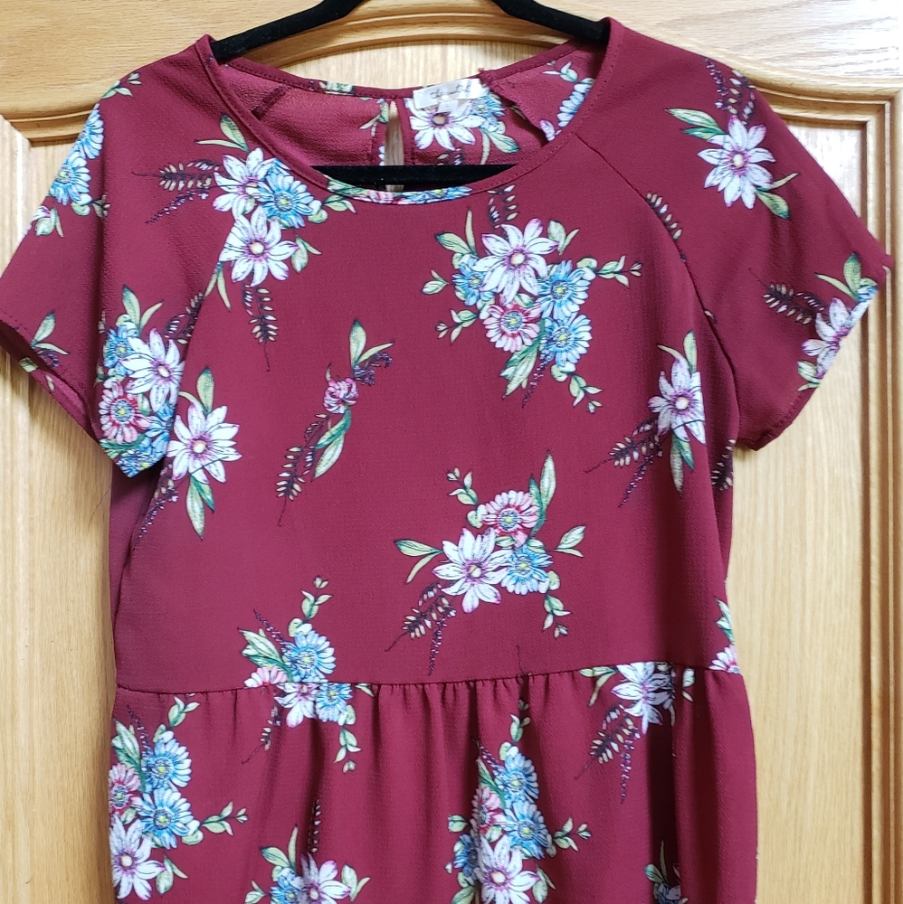 Red peplum top